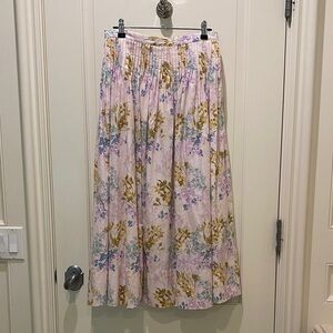 Hunter Bell Floral Midi Skirt - Pink, Blue, and Yellow
